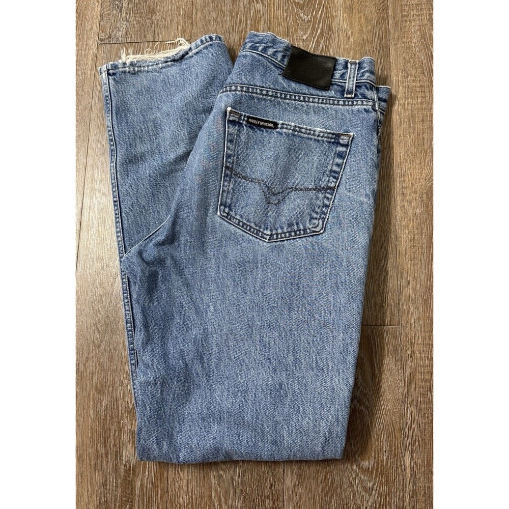 Vintage Harley Davidson Jeans Mens 36x34 Blue Denim Traditional Motorcycle 90s